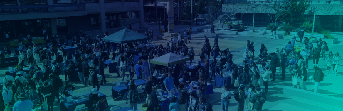 Blue green artistic image of campus