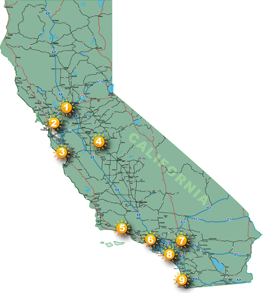 Map of California with the other UC campuses overlaid